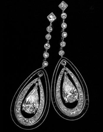C. Ostrovsky Antique, Estate & Vintage - Art Deco Diamond and Onyx Earrings